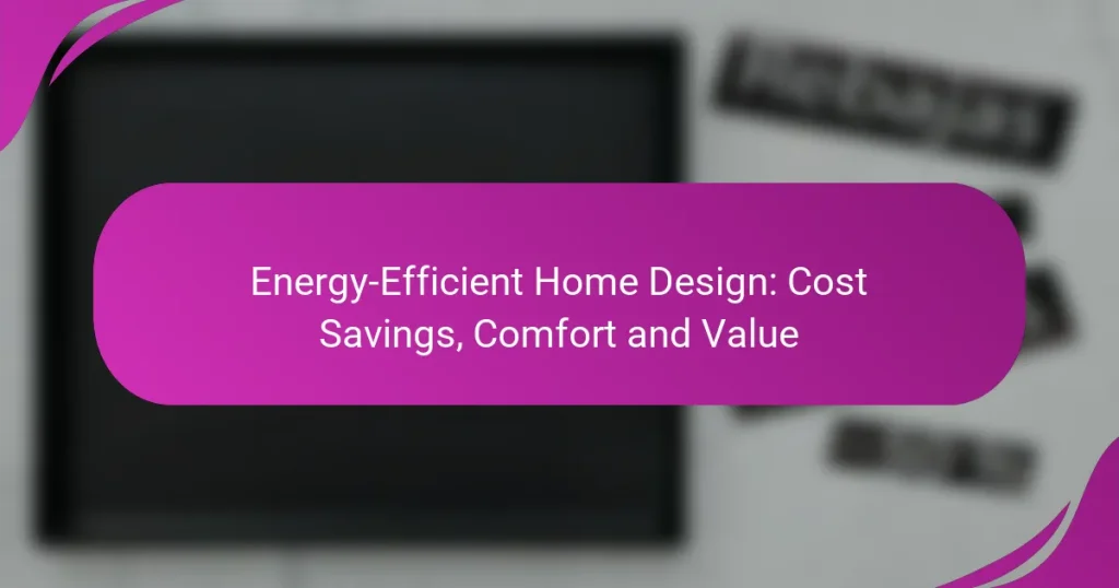 Energy-Efficient Home Design: Cost Savings, Comfort and Value
