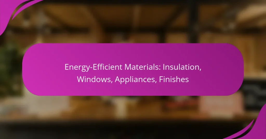 Energy-Efficient Materials: Insulation, Windows, Appliances, Finishes