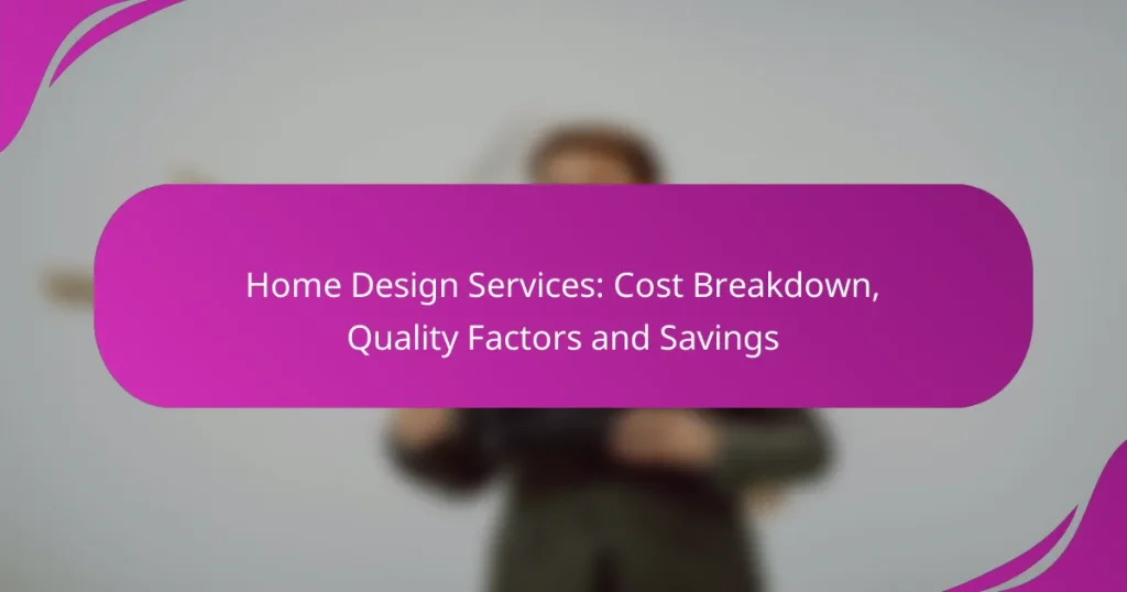 Home Design Services: Cost Breakdown, Quality Factors and Savings