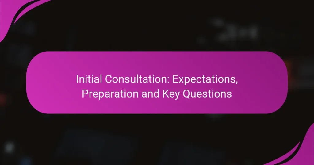 Initial Consultation: Expectations, Preparation and Key Questions