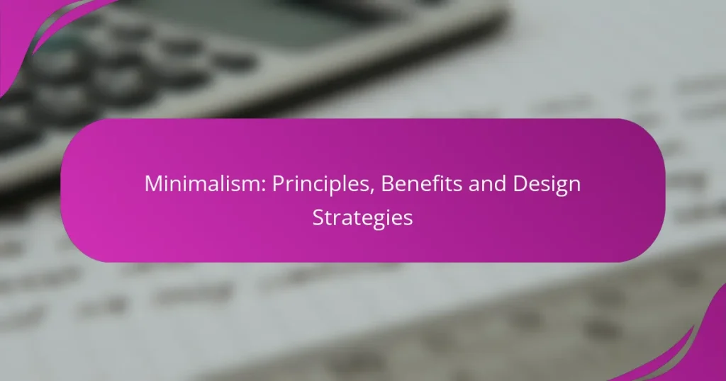 Minimalism: Principles, Benefits and Design Strategies