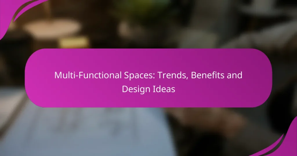 Multi-Functional Spaces: Trends, Benefits and Design Ideas