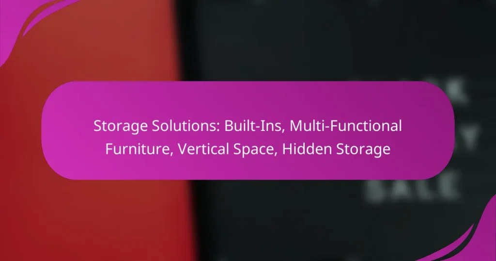 Storage Solutions: Built-Ins, Multi-Functional Furniture, Vertical Space, Hidden Storage