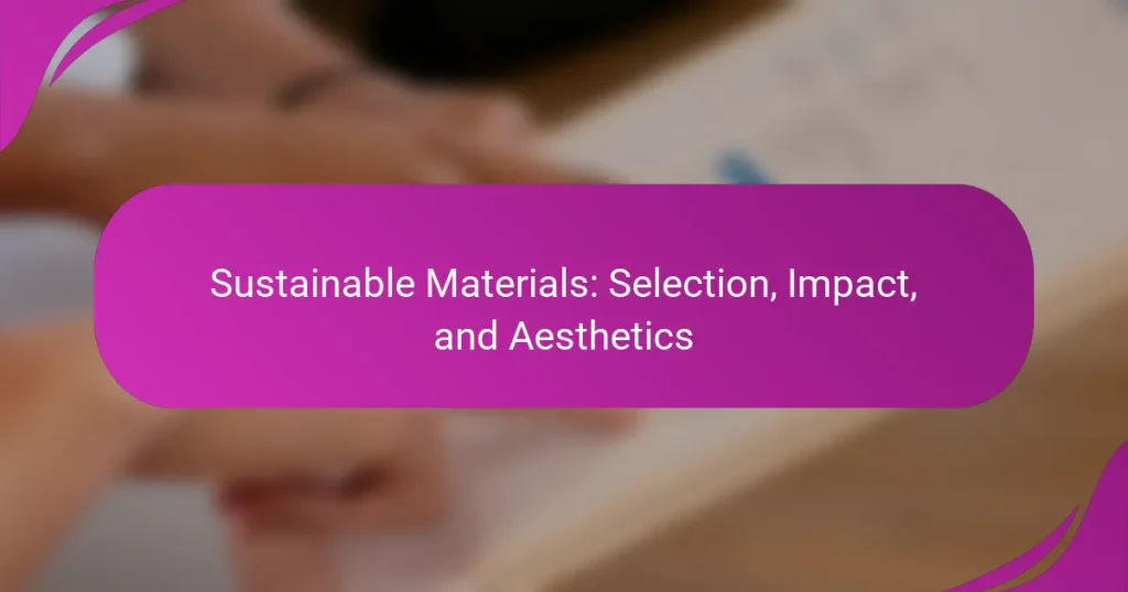Sustainable Materials: Selection, Impact, and Aesthetics