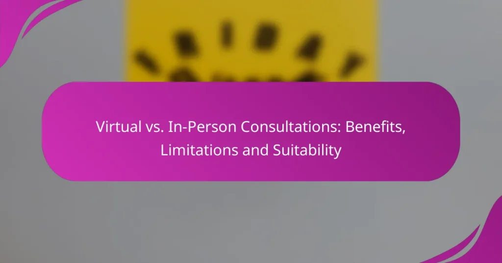 Virtual vs. In-Person Consultations: Benefits, Limitations and Suitability