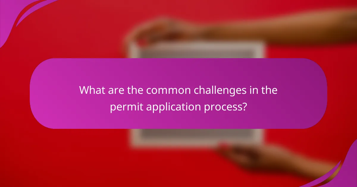 What are the common challenges in the permit application process?